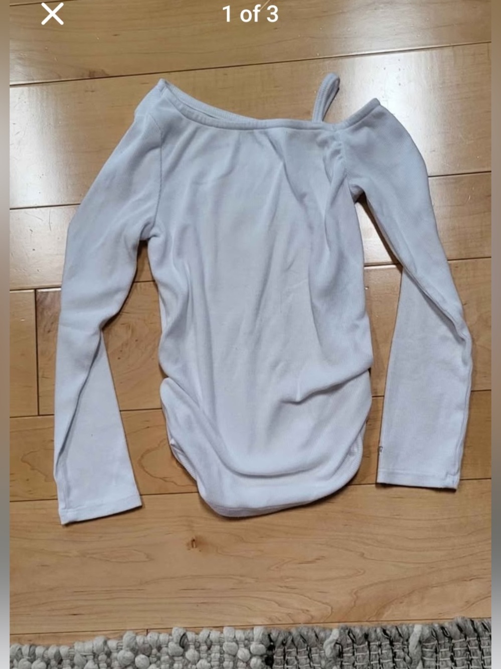 abercrombie kids White Off-Shoulder Long Sleeve Top 5/6